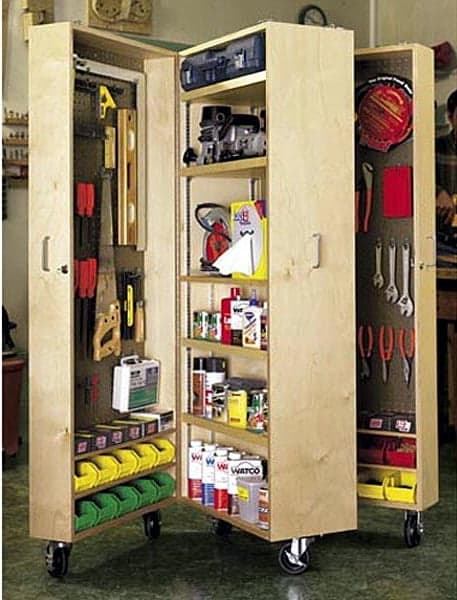 Mobile Tool Cabinet Woodworking Plan - Product Code DP-00260