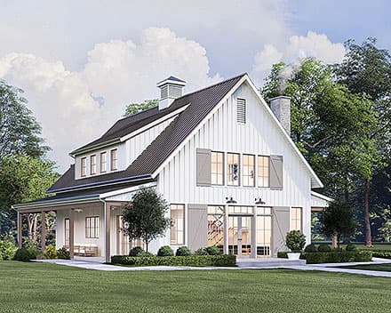 Barndominium, Country, Craftsman, Farmhouse House Plan 100171 with 4 Beds, 3 Baths