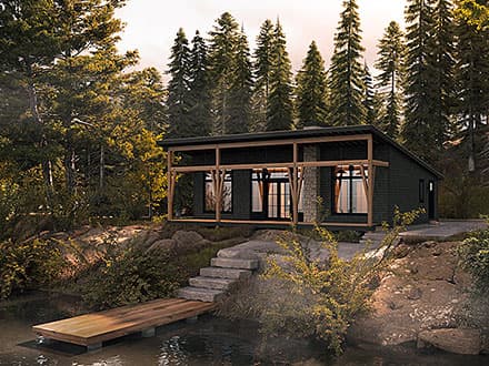 Cabin, Cottage, Country House Plan 100194 with 3 Beds, 2 Baths