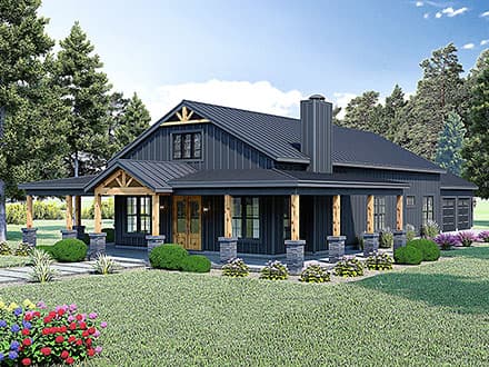 Country, Farmhouse House Plan 100325 with 4 Beds, 3 Baths, 3 Car Garage