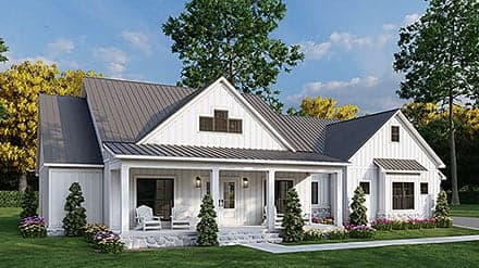 Country, Farmhouse House Plan 100421 with 4 Beds, 3 Baths, 2 Car Garage