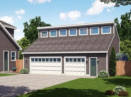 Contemporary 3 Car Garage Plan 30012
