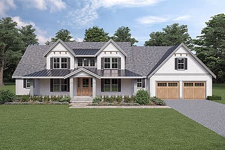 Contemporary, Craftsman, Farmhouse House Plan 40972 with 4 Beds, 3 Baths, 2 Car Garage