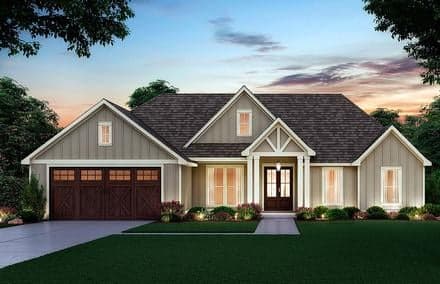 Craftsman, Farmhouse House Plan 41416 with 4 Beds, 2 Baths, 2 Car Garage