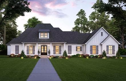 Acadian, French Country House Plan 41425 with 4 Beds, 3 Baths, 3 Car Garage