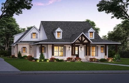 Country, Farmhouse House Plan 41426 with 4 Beds, 4 Baths, 2 Car Garage