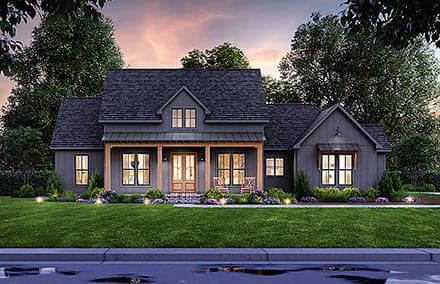 Craftsman, Farmhouse, New American Style House Plan 41464 with 4 Beds, 3 Baths, 2 Car Garage
