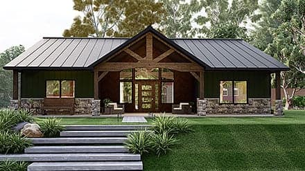 Barndominium, Bungalow, Craftsman House Plan 41841 with 3 Beds, 2 Baths, 2 Car Garage