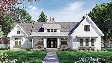 Farmhouse House Plan 41910 with 3 Beds, 3 Baths, 2 Car Garage