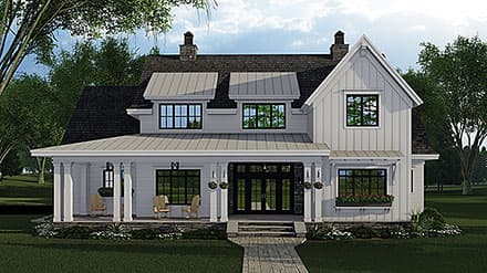 Country, Farmhouse, Southern, Traditional House Plan 41921 with 4 Beds, 5 Baths, 3 Car Garage