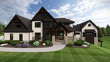 Country, Craftsman, European House Plan 43956 with 5 Beds, 4 Baths, 4 Car Garage