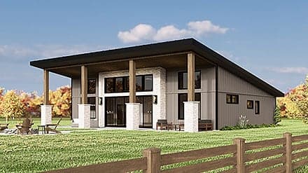 Contemporary, Modern House Plan 43974 with 3 Beds, 2 Baths