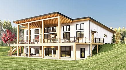 Contemporary, Modern House Plan 43981 with 3 Beds, 2 Baths