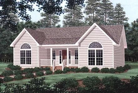 Traditional House Plan 45377 with 3 Beds, 2 Baths