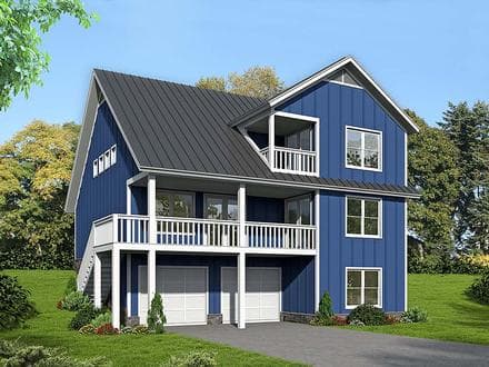 Country, Traditional Garage-Living Plan 51645 with 3 Beds, 4 Baths, 2 Car Garage