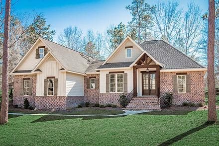 Country, French Country, Traditional House Plan 51966 with 3 Beds, 3 Baths, 2 Car Garage