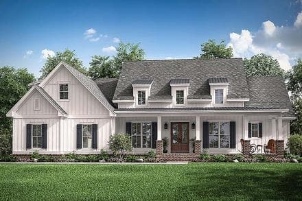 Country, Craftsman, New American Style, Traditional House Plan 51993 with 3 Beds, 3 Baths, 2 Car Garage