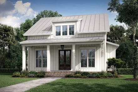Cottage, Country, Farmhouse House Plan 56721 with 2 Beds, 2 Baths