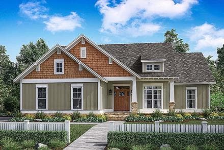 Cottage, Country, Craftsman, Traditional House Plan 56901 with 3 Beds, 2 Baths, 2 Car Garage