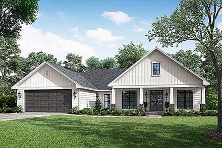 Country, Craftsman, Southern, Traditional House Plan 56905 with 3 Beds, 2 Baths, 2 Car Garage