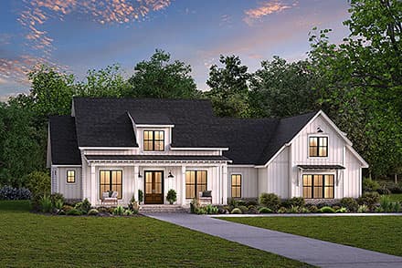 Country, Farmhouse, Southern House Plan 56925 with 4 Beds, 3 Baths, 2 Car Garage