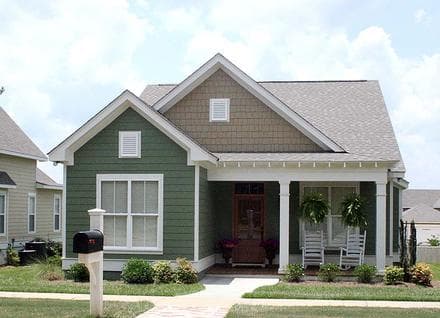 Cottage, Craftsman, Southern, Traditional House Plan 56960 with 3 Beds, 2 Baths, 2 Car Garage