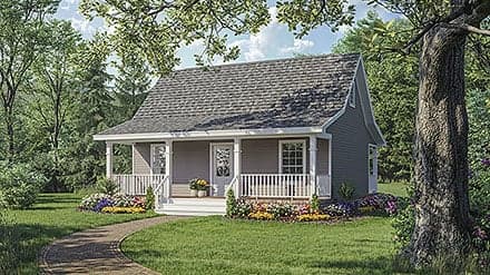 Cottage, Country, Farmhouse House Plan 59096 with 2 Beds, 1 Baths