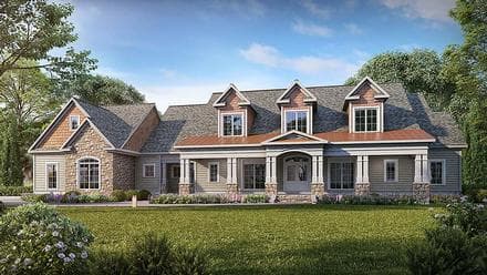 Craftsman, Traditional House Plan 60070 with 5 Beds, 5 Baths, 3 Car Garage