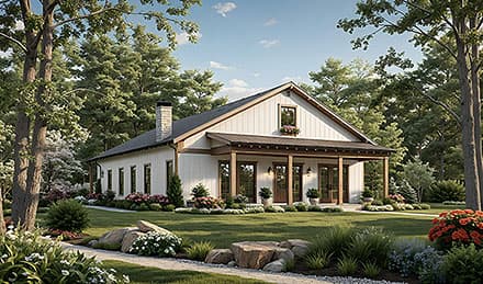 Cottage, Country, Farmhouse House Plan 60161 with 4 Beds, 3 Baths