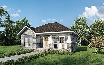 Craftsman House Plan 64576 with 2 Beds, 2 Baths