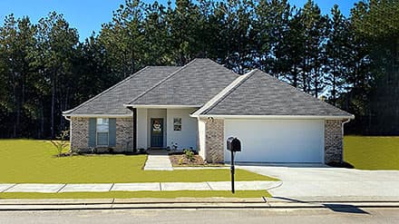 Acadian, French Country, Traditional House Plan 74683 with 4 Beds, 2 Baths, 2 Car Garage