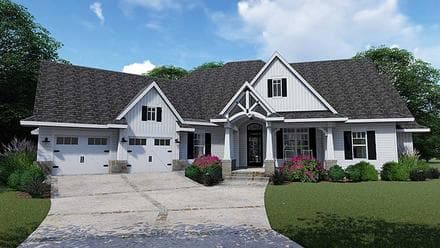 Cottage, Country, Farmhouse, Southern, Traditional House Plan 75152 with 3 Beds, 4 Baths, 2 Car Garage