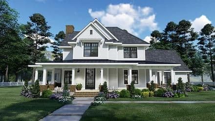 Country, Farmhouse, Southern House Plan 75158 with 3 Beds, 3 Baths, 2 Car Garage