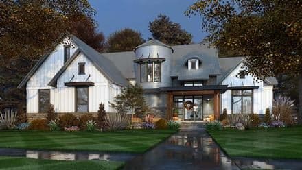 Barndominium, Country, Farmhouse House Plan 75165 with 3 Beds, 3 Baths, 2 Car Garage