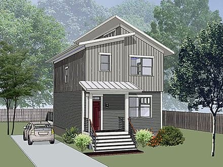 Bungalow, Contemporary House Plan 76612 with 3 Beds, 3 Baths