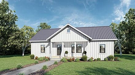 Cottage, Country, Traditional House Plan 77413 with 3 Beds, 2 Baths