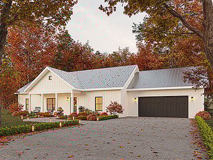 Country, Ranch, Traditional House Plan 77422 with 3 Beds, 2 Baths, 2 Car Garage