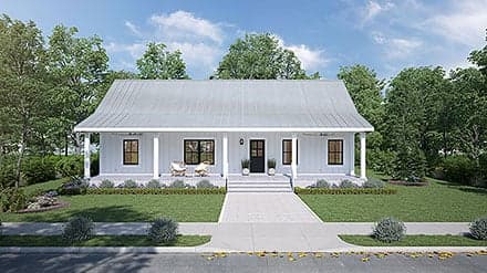 Country, Ranch, Southern House Plan 77428 with 3 Beds, 2 Baths
