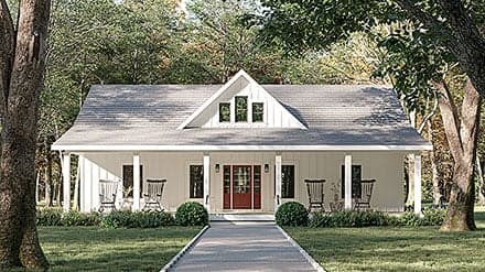 Country, Farmhouse, Ranch, Traditional House Plan 77439 with 3 Beds, 2 Baths
