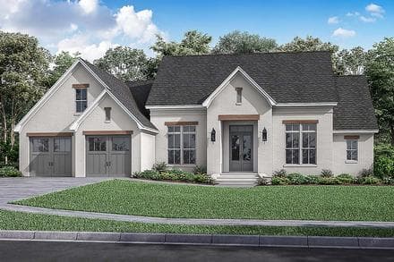 Farmhouse, French Country House Plan 80807 with 3 Beds, 2 Baths, 2 Car Garage