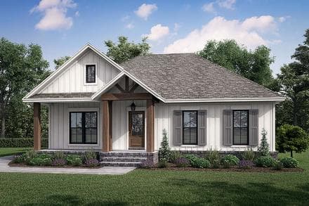 Cottage, Country, Farmhouse House Plan 80811 with 2 Beds, 2 Baths, 2 Car Garage