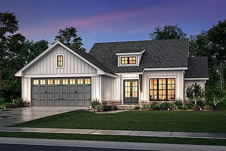 Country, Farmhouse, New American Style, Traditional House Plan 80825 with 3 Beds, 2 Baths, 2 Car Garage