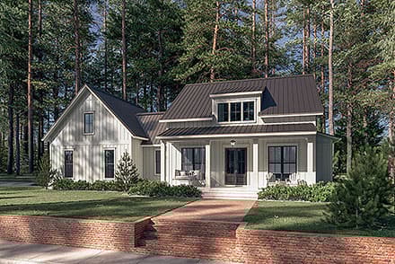 Country, Farmhouse, Traditional House Plan 80828 with 2 Beds, 2 Baths, 1 Car Garage
