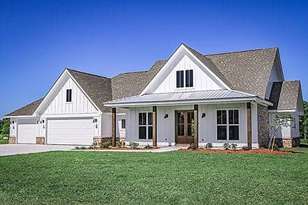 Cottage, Country, Farmhouse, New American Style, Traditional House Plan 80831 with 3 Beds, 3 Baths, 3 Car Garage