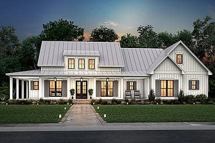 Country, Craftsman, Farmhouse, New American Style House Plan 80833 with 3 Beds, 3 Baths, 2 Car Garage