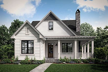Farmhouse House Plan 80846 with 4 Beds, 4 Baths, 2 Car Garage