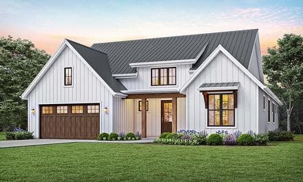 Craftsman, Farmhouse, New American Style House Plan 81205 with 3 Beds, 2 Baths, 2 Car Garage