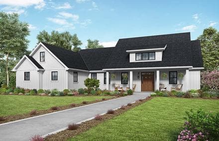 Contemporary, Country, Farmhouse, Southern House Plan 81240 with 3 Beds, 3 Baths, 2 Car Garage