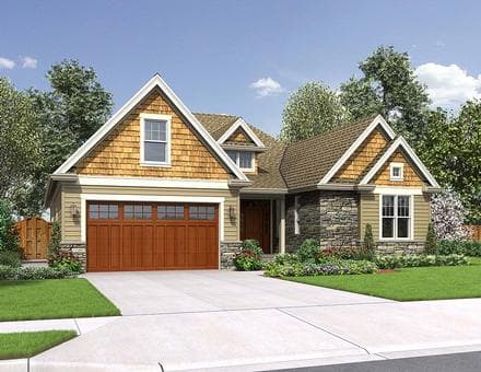 Craftsman, Ranch House Plan 81247 with 4 Beds, 3 Baths, 2 Car Garage