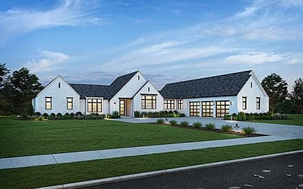 European, Farmhouse, Ranch, Traditional House Plan 81399 with 4 Beds, 5 Baths, 3 Car Garage